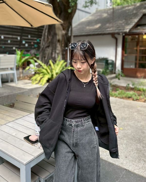 【現貨】雙拉鍊寬短版連帽棉外套 