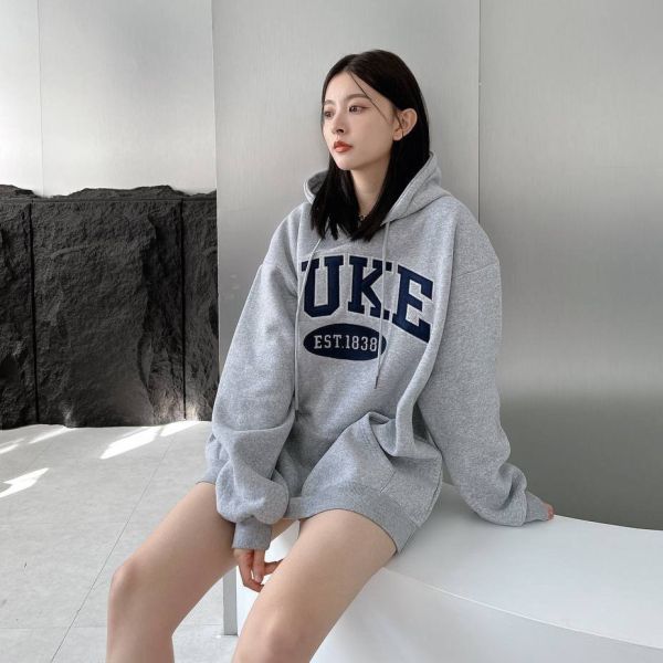 刺繡美式DUKE刷毛帽Tee 