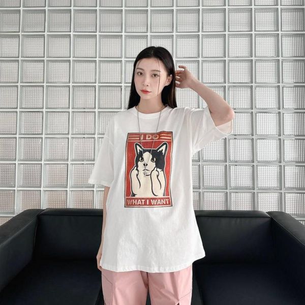 【現貨】I DO中指狗狗問候短Tee 