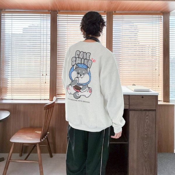 CONE SHIVA插畫感柴犬印花刷毛大學Tee 