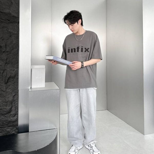 【現貨】infix刺繡水洗感短Tee 