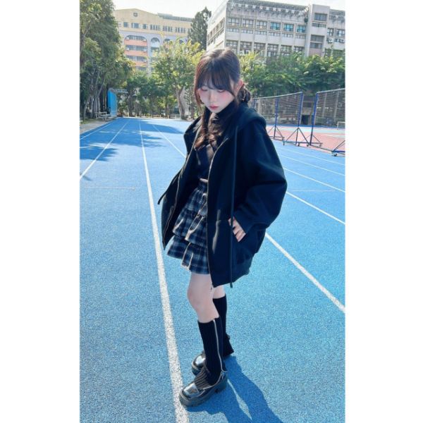 拉鍊連帽棉外套 