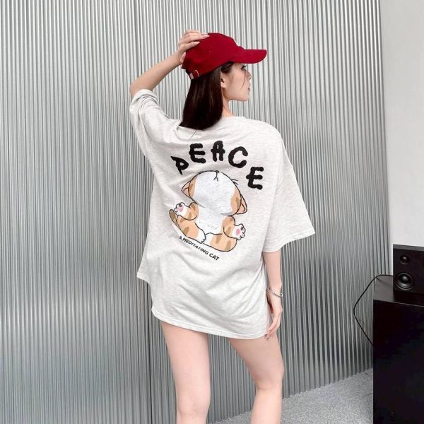 【現貨+預購】PEACE虎斑貓打坐短Tee 