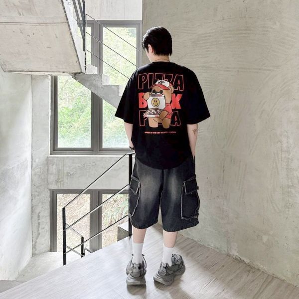 【現貨】PIZZA小熊外送員印花Tee 