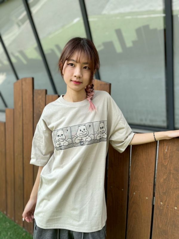 三格河馬表情Tee 