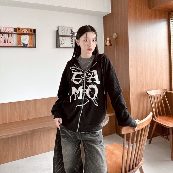 CAMO水墨抽繩連帽外套 