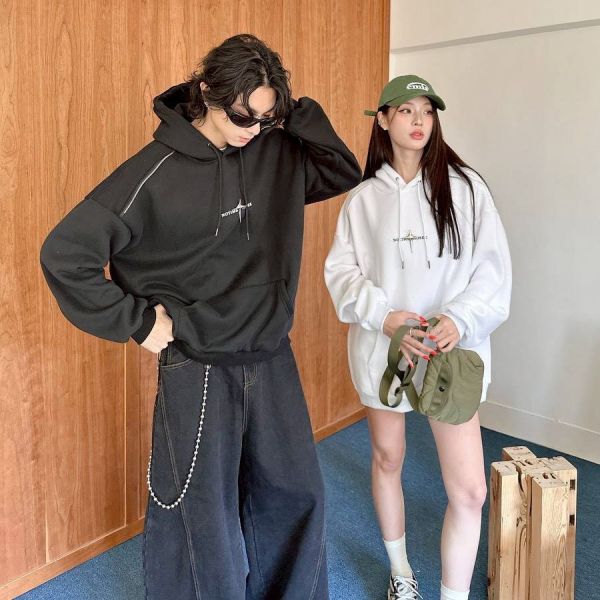 星芒立體別針刷毛帽Tee 