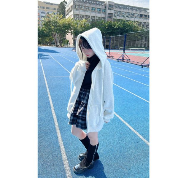 拉鍊連帽棉外套 