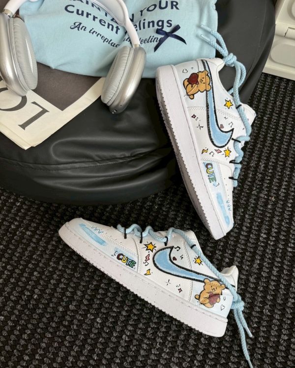 【訂製款】Nike Court Vision1小熊塗鴉日記 - 女款 