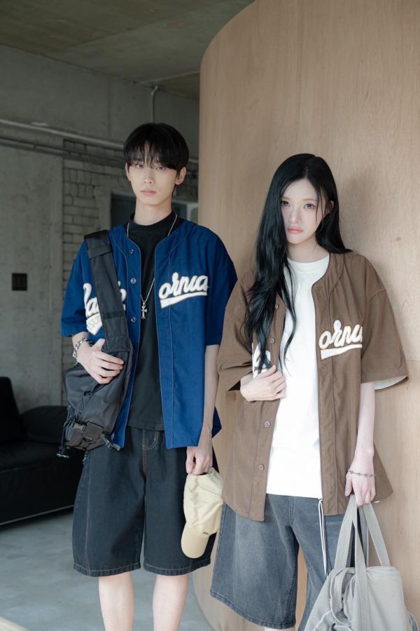 【現貨】California毛巾繡開襟球衣罩衫 