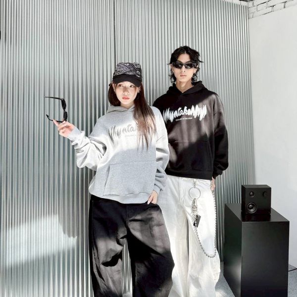 DYNAMIC&CREATION動態模糊印花刷毛帽Tee 