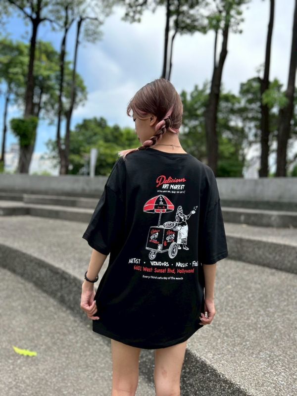 【現貨】美式PIZZA攤印花Tee 