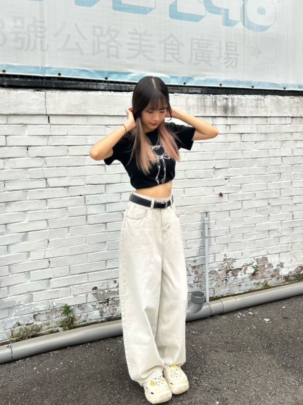 【現貨】水洗牛仔繭型闊腿褲 