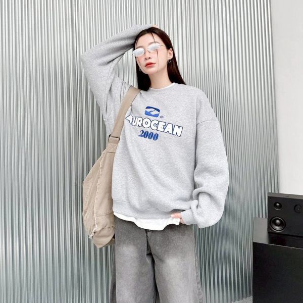 AUROCEAN 2000刺繡刷毛大學Tee 