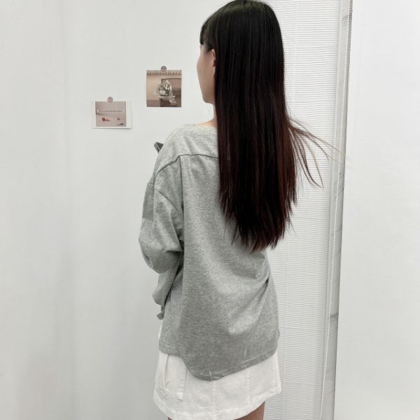 【現貨】慵懶感-一字領長版棉Tee 