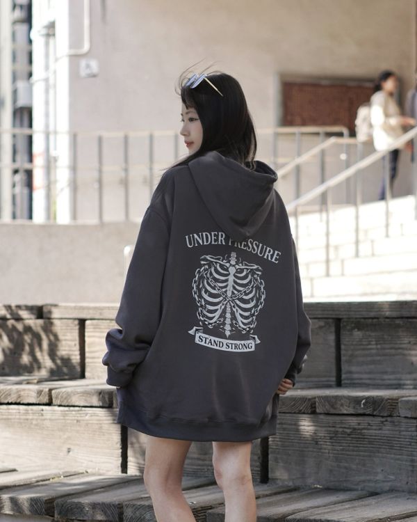 現貨【牛奶暖絨】美式肋骨鎖鏈牛奶絨帽Tee 