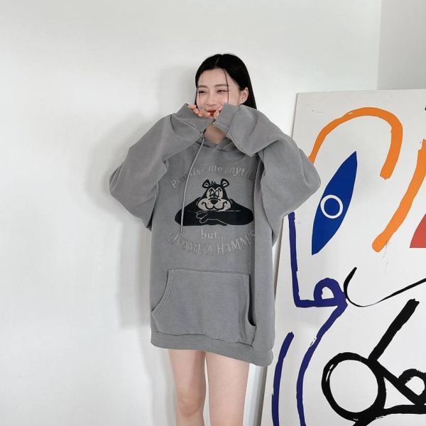 熊熊仿斑駁水洗帽Tee 