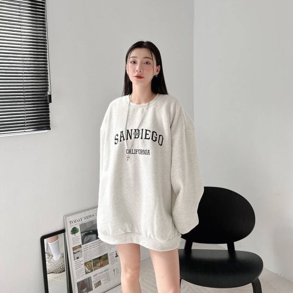 刺繡SANDIEGO刷毛大學Tee 