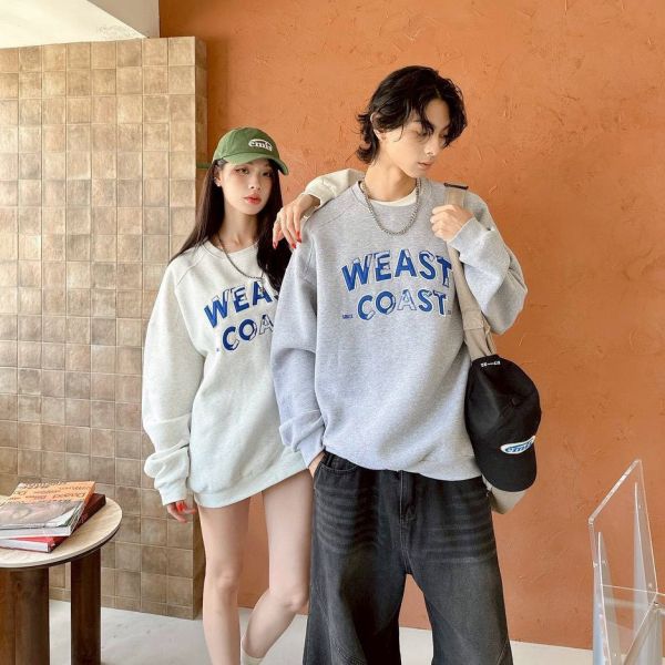 WEST COAST 刺繡刷毛大學Tee 