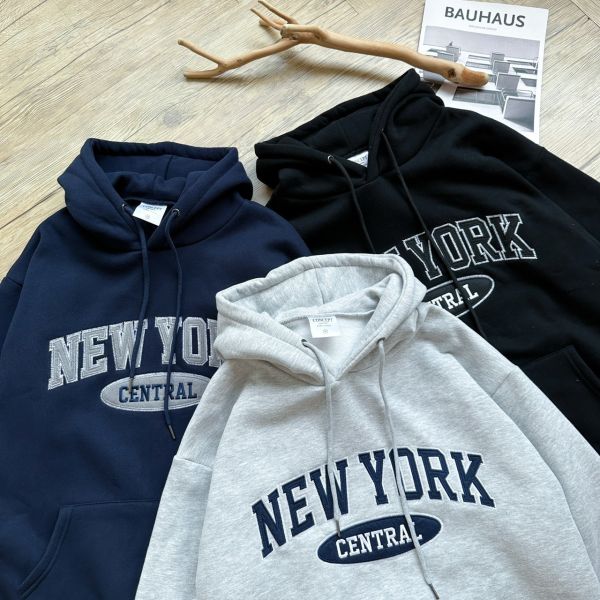 【現貨】刺繡NEW YORK字母刷毛帽Tee 