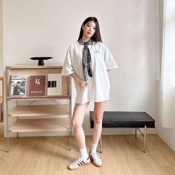 TRY AGAIN斷裂滑板印花短Tee 