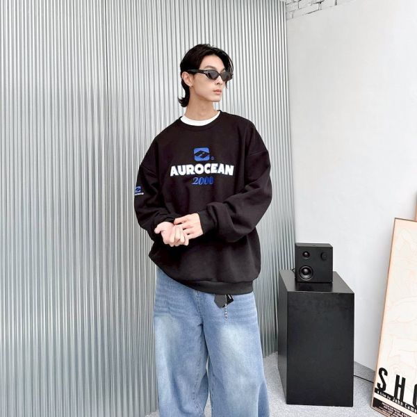 AUROCEAN 2000刺繡刷毛大學Tee 