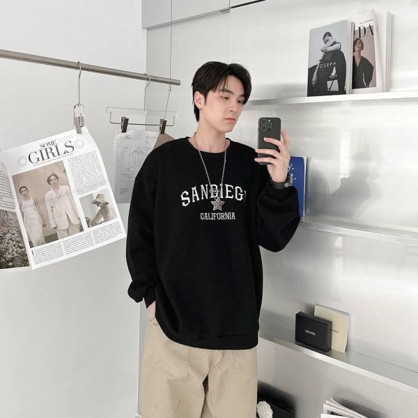 刺繡SANDIEGO刷毛大學Tee 