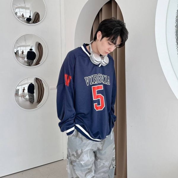 VIRGINIA 51V領撞色棒球大學Tee 