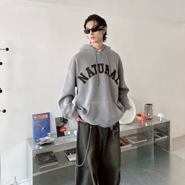 NATURAL貼布繡水洗帽Tee 