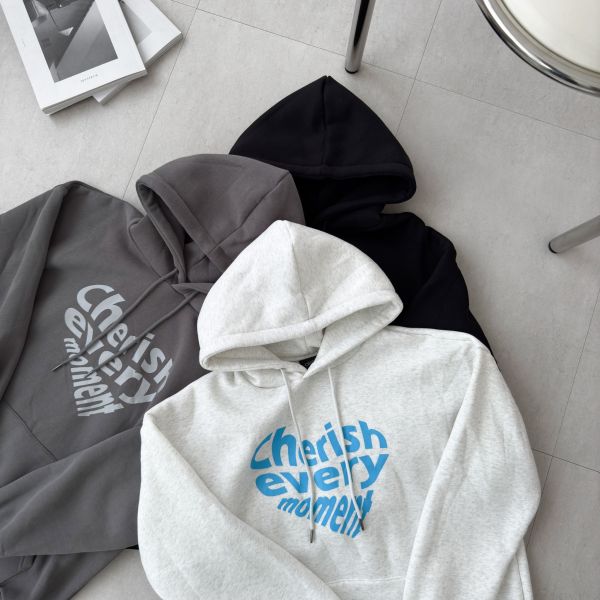 【現貨】Cherish愛心英字刷毛帽Tee 