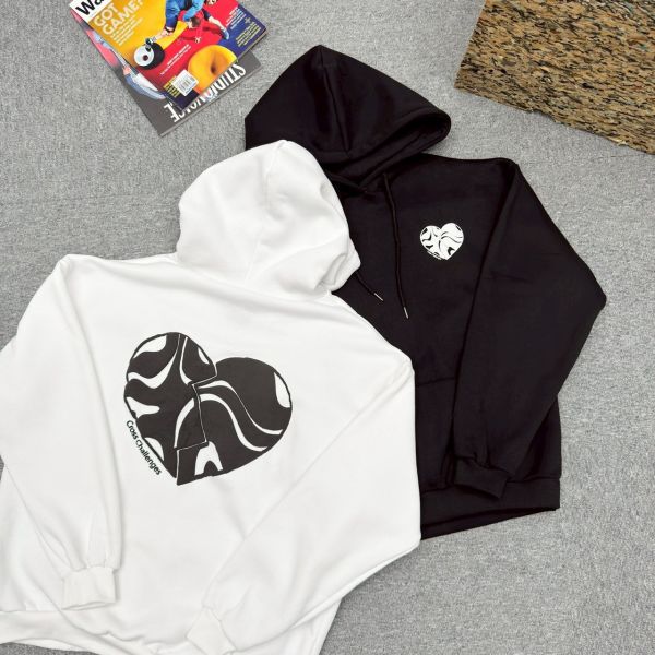 Cross Challenges發泡愛心切割刷毛帽Tee 