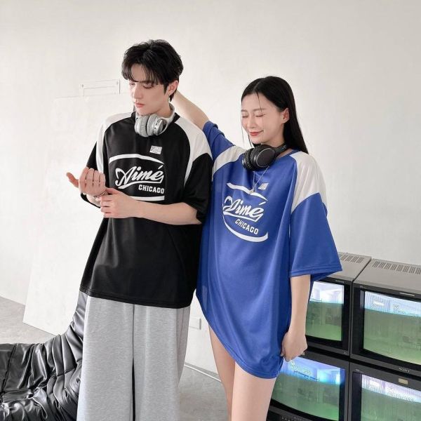 【現貨】Aime肩袖撞色拼接短Tee 