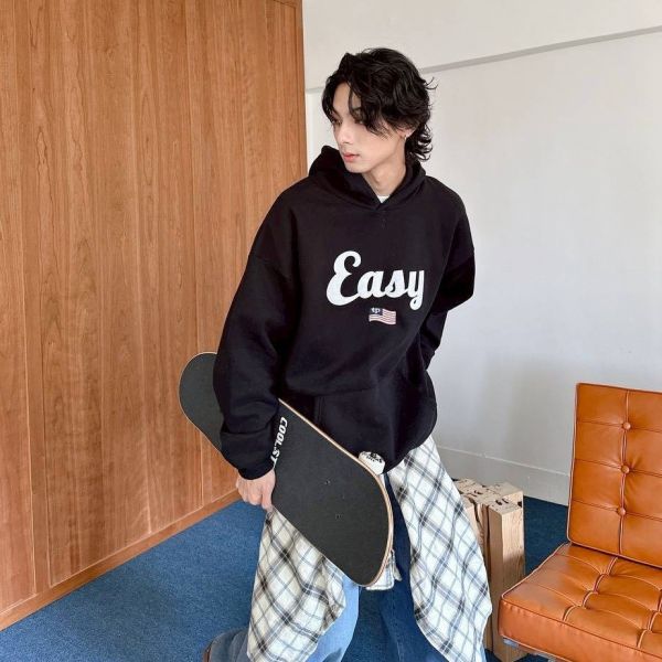 Easy美國旗刺繡刷毛帽Tee 