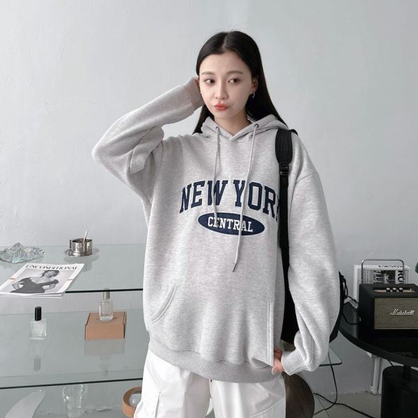 【現貨】刺繡NEW YORK字母刷毛帽Tee 