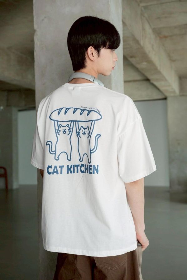 【預購】CAT KITCHEN貓咪麵包印花短Tee 