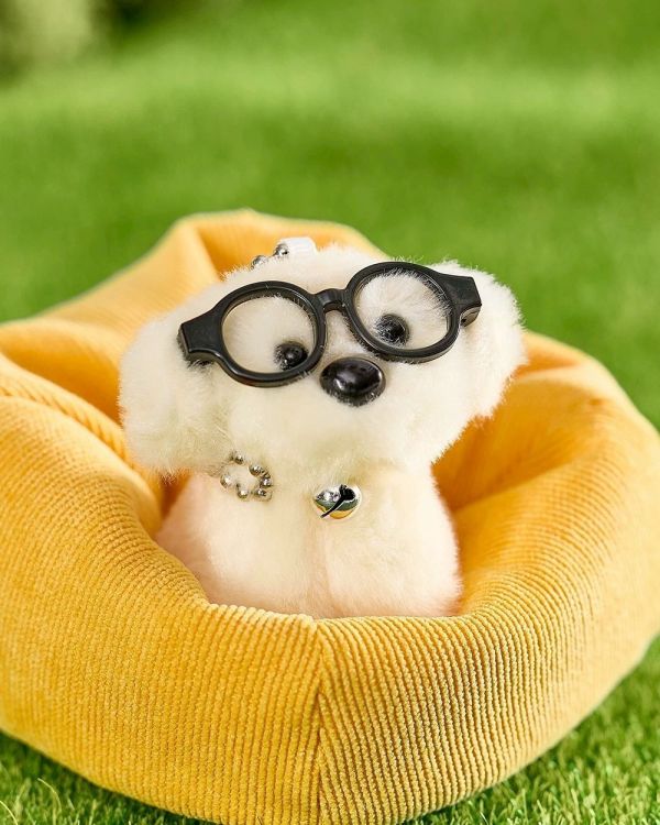 【現貨】毛絨眼鏡狗狗吊飾 