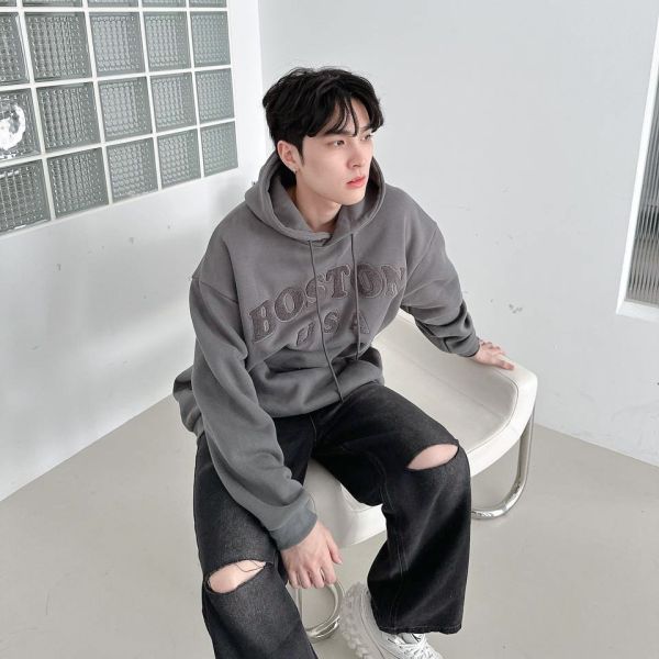 BOSTON勾毛刷毛帽Tee 