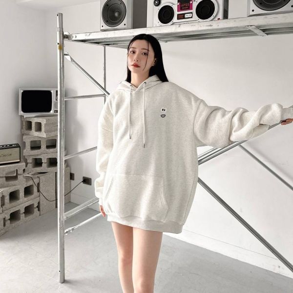 【現貨】手繪感心情表情刷毛帽Tee 