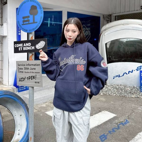 Saintlauis 86貼布刺繡刷毛帽Tee 