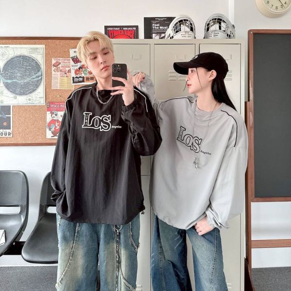 【現貨】LOS Angeles撞色滾線束口風衣 