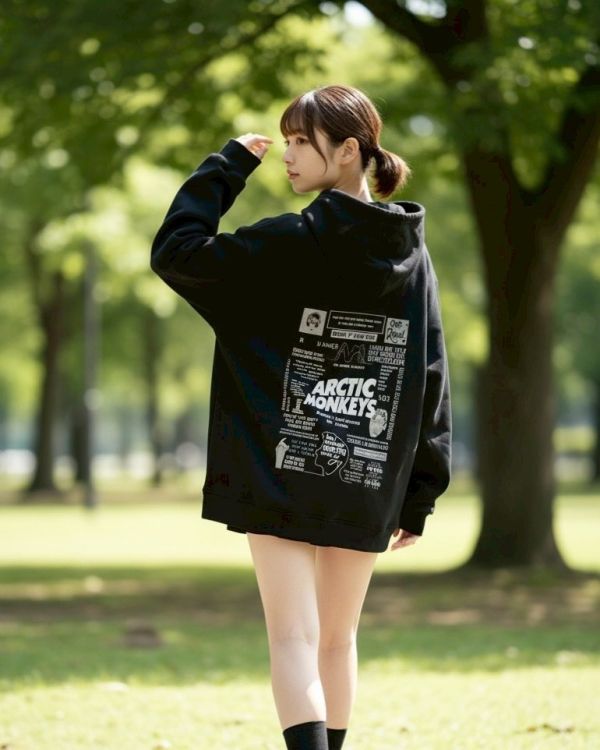 【現貨】搖滾電音刷毛帽Tee 