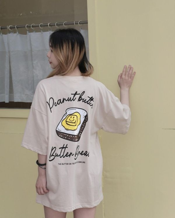 【現貨】笑臉奶油吐司印花短Tee 