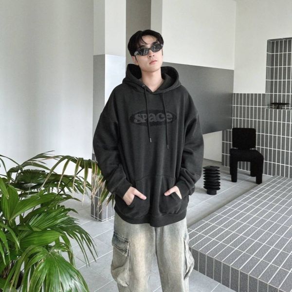 SPACE刺繡圓標水洗帽Tee 