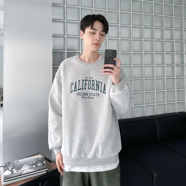 CALIFORNIA字母刷毛大學Tee 