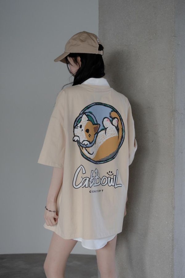 【現貨】CAT BOWL貓咪水缸印花短Tee 