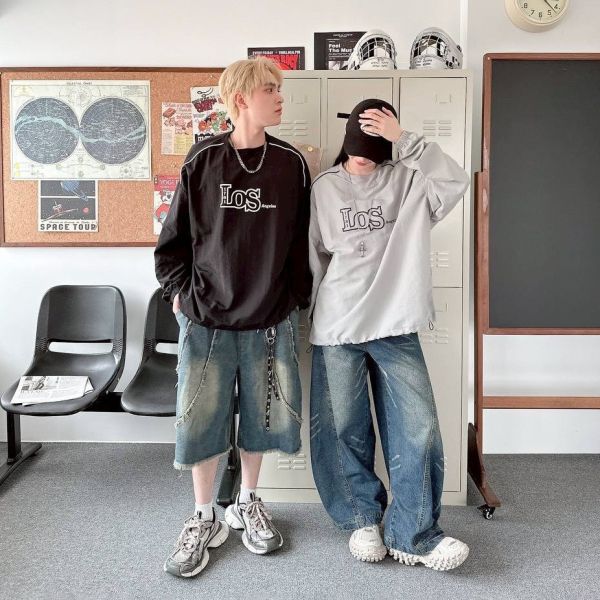 【現貨】LOS Angeles撞色滾線束口風衣 