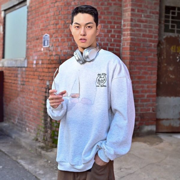 CROSS麵包貓咪刷毛大學Tee 