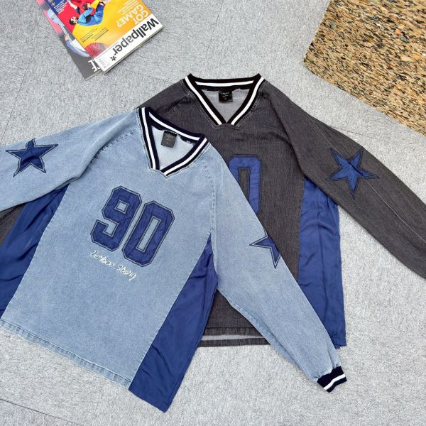 水洗貼布刺繡大學Tee 