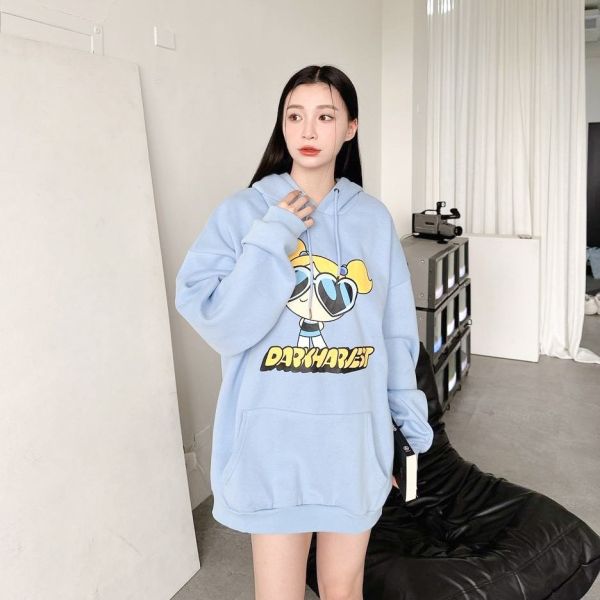 【現貨】 飛天小女警印花刷毛帽Tee 