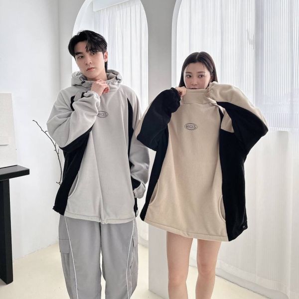 MAD撞色小高領抽繩帽Tee 